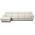 White Leather Left Side Facing Chaise Sectional C2902