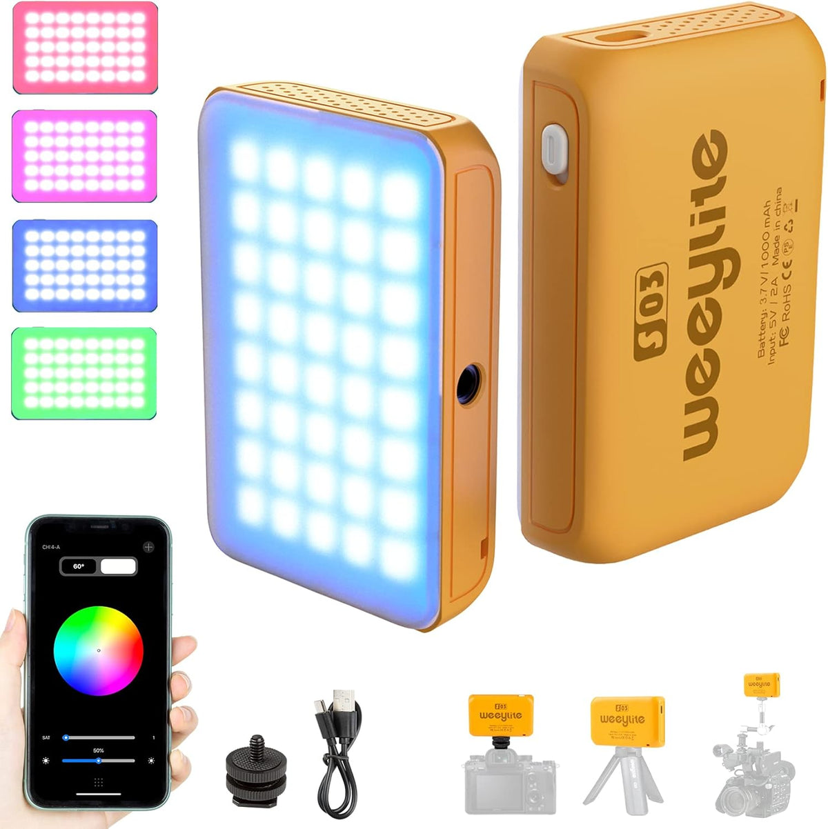 RGB Video Light 2800-6800K Dimmable LED Panel W2257