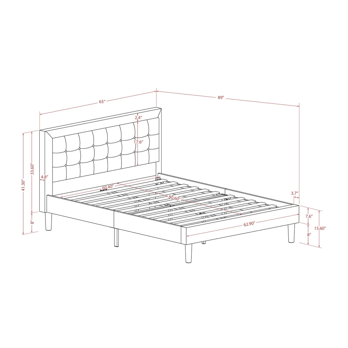 3 Piece Wood Queen Bedroom Set D9925