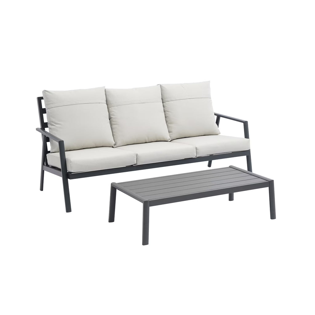 Outdoor Sectional Sofa Set 3 Seater Aluminum O792