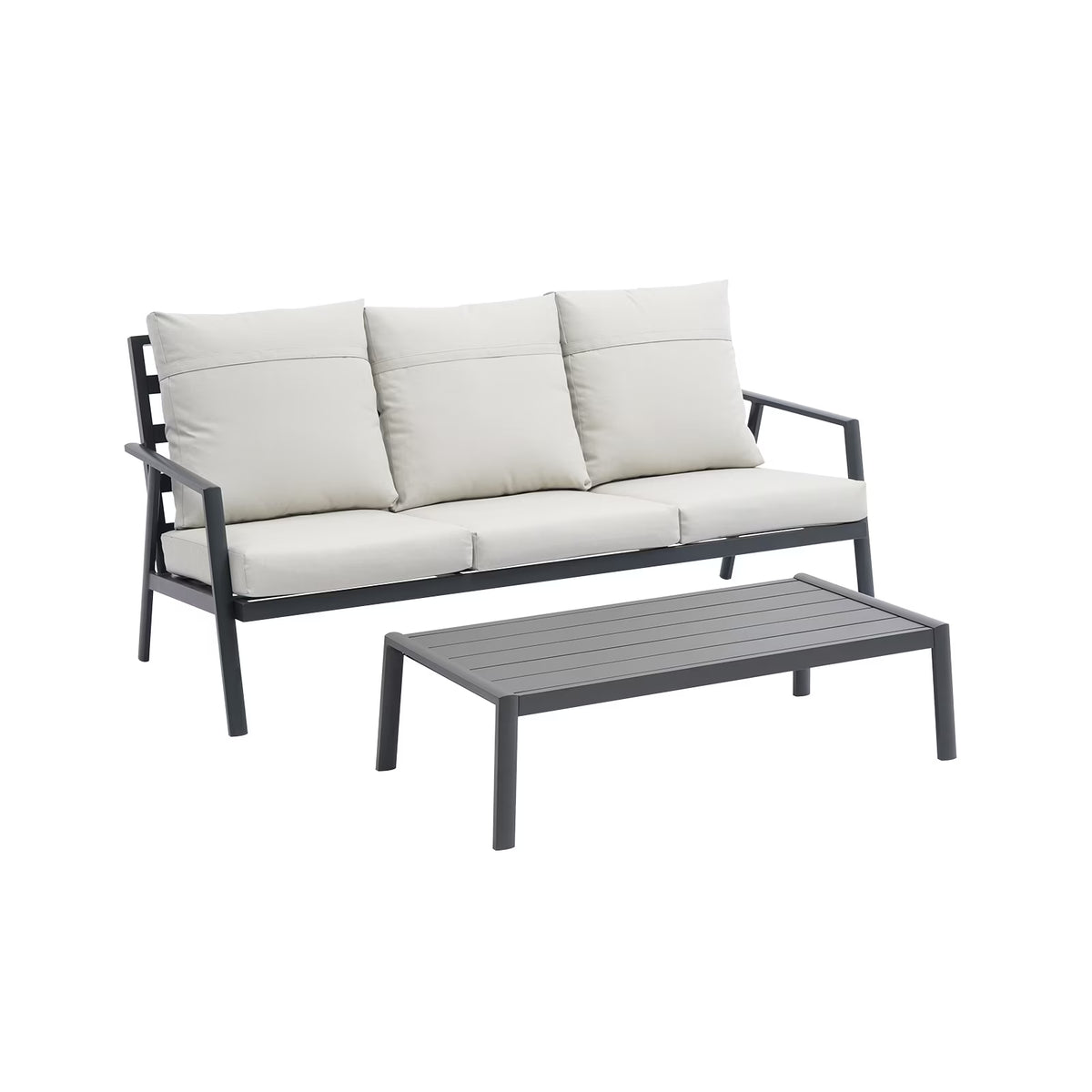 Outdoor Sectional Sofa Set 3 Seater Aluminum O792