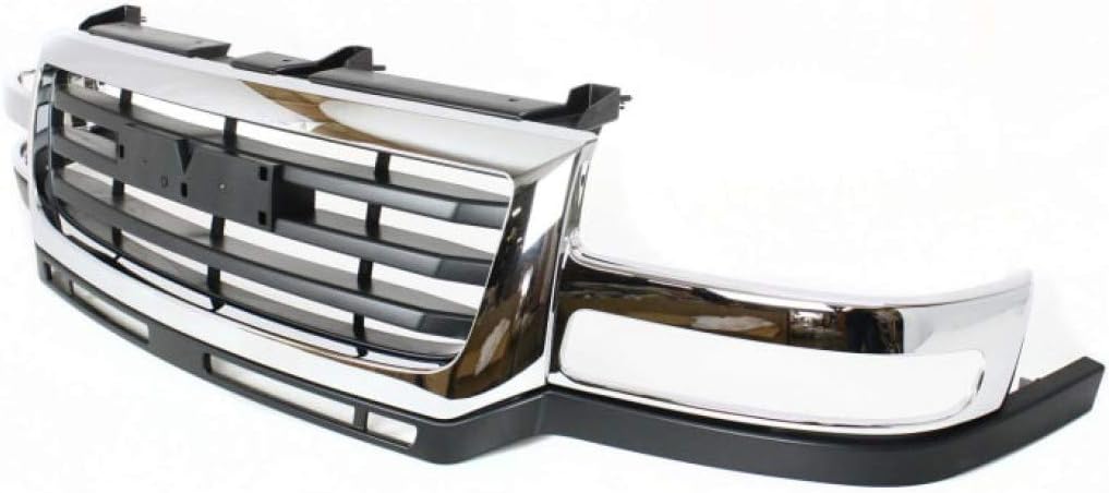 Chrome Shell Painted Black Insert Grille Assembly for 2007 GMC Sierra 2500 HD 3500 Classic X6737
