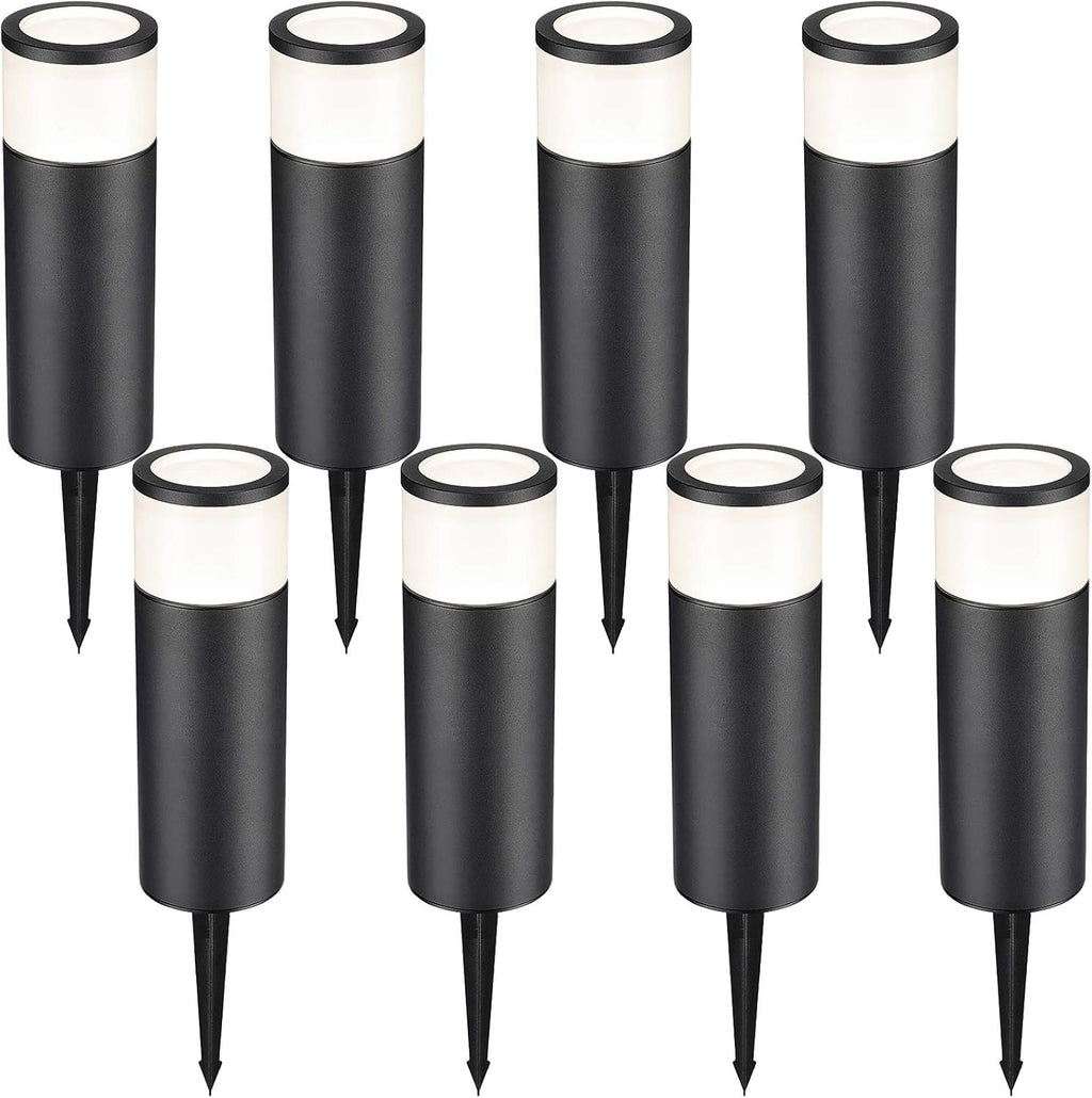 8-Pack Low Voltage LED Landscape Pathway Lights, Die-cast Aluminum, 4000K Cool White Y59045
