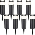 8-Pack Low Voltage LED Landscape Pathway Lights, Die-cast Aluminum, 4000K Cool White Y59045