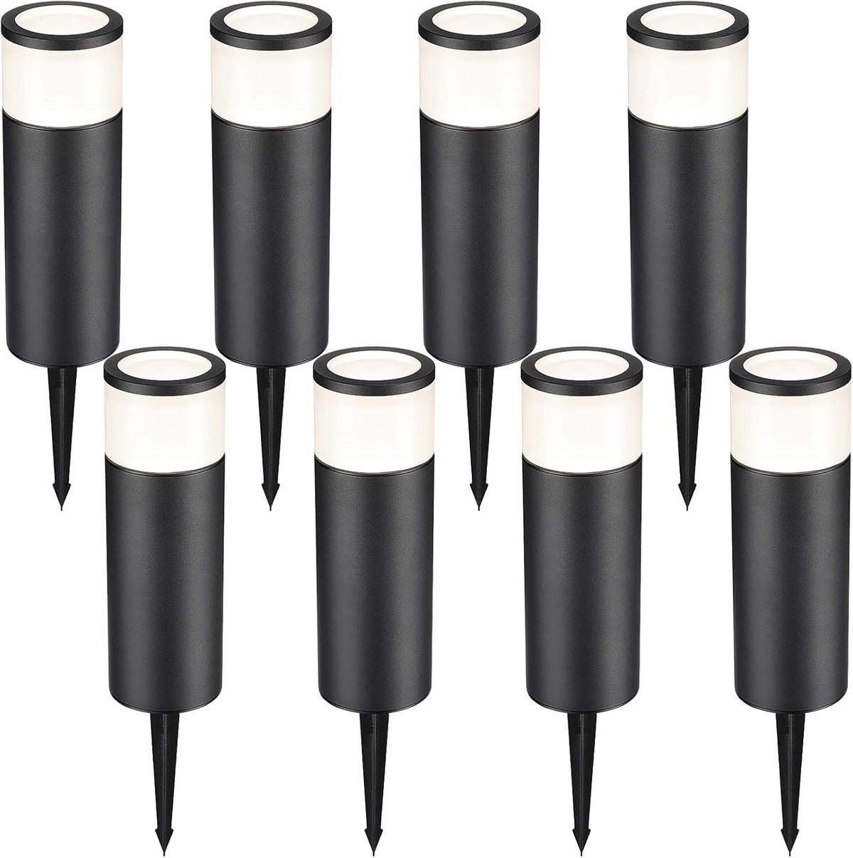 8-Pack Low Voltage LED Landscape Pathway Lights, Die-cast Aluminum, 4000K Cool White Y59045