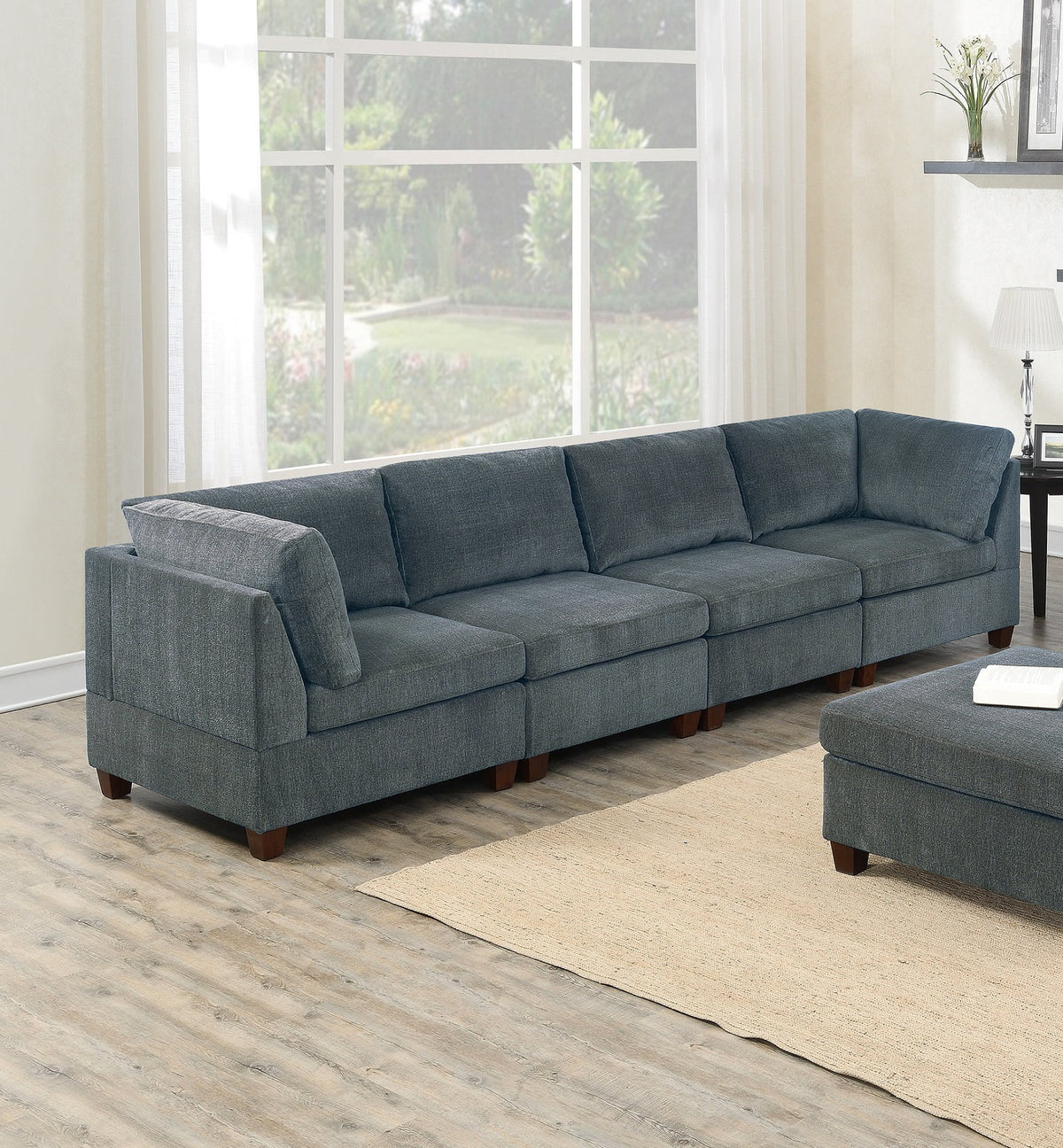 Grey Chenille Modular Sofa Set 8pc G73245