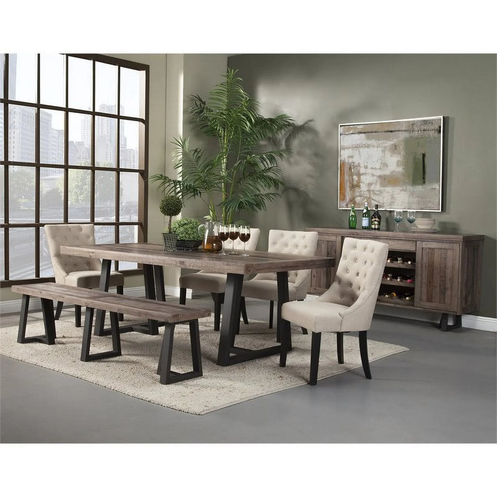 4 Piece Wood Dining Table Chairs & Bench Set F602692