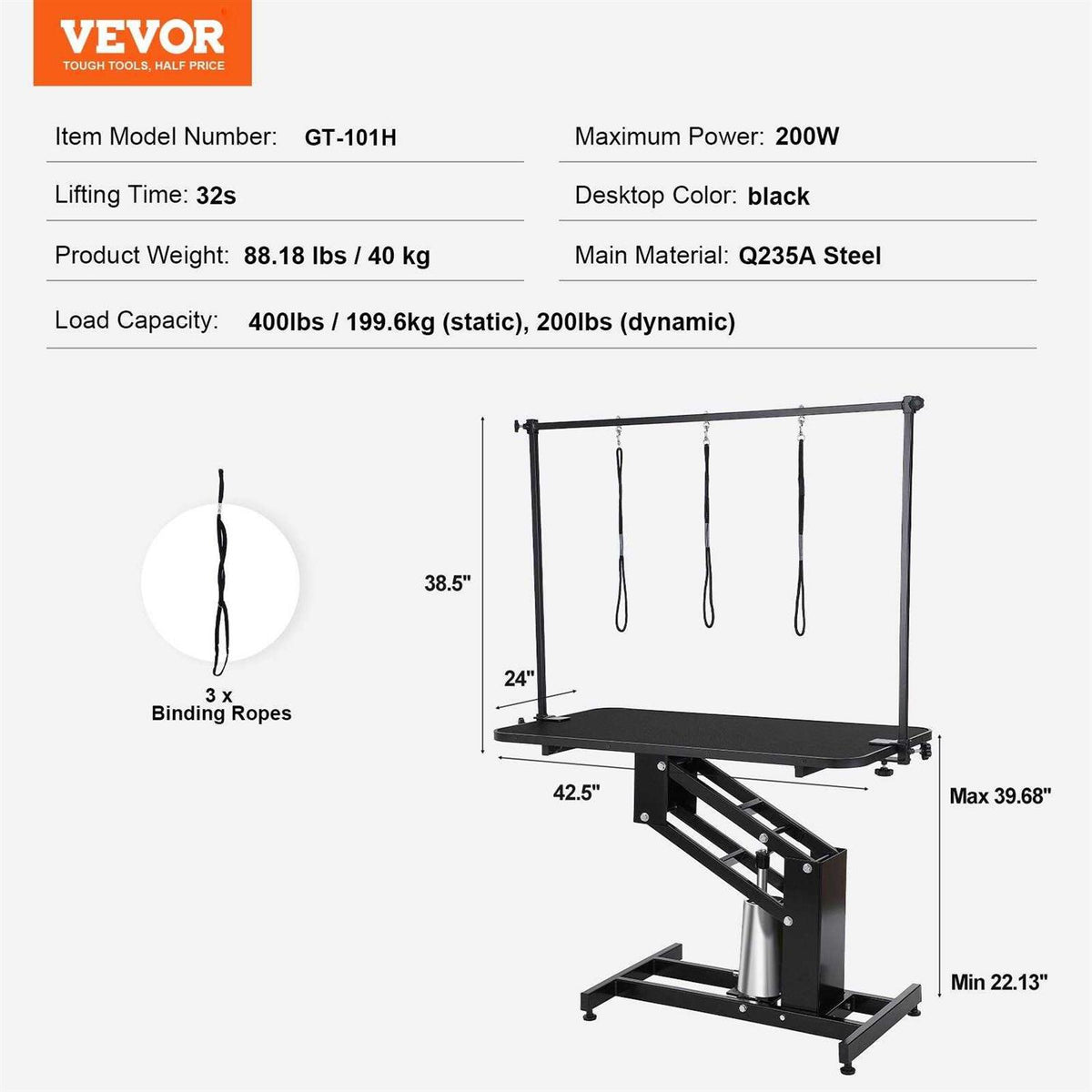 43 Hydraulic Pet Grooming Table Heavy Duty Dog Grooming Arm F313563