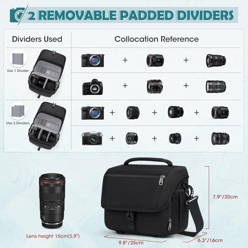 Black Waterproof Camera Sling Bag with Tripod Holder S513