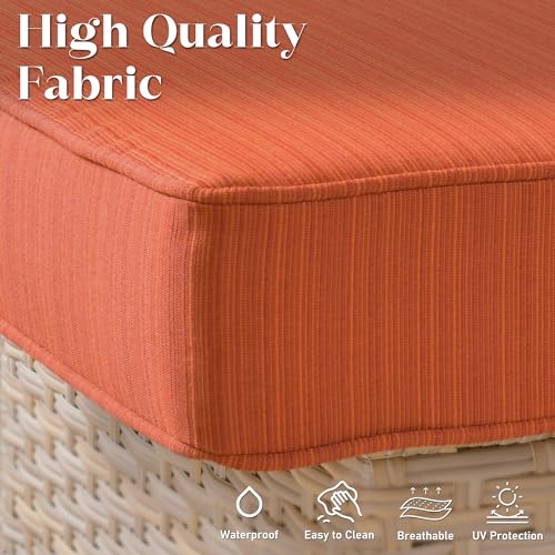 8 Piece Wicker Patio Conversation Set with Cushion and Ottomans P34634