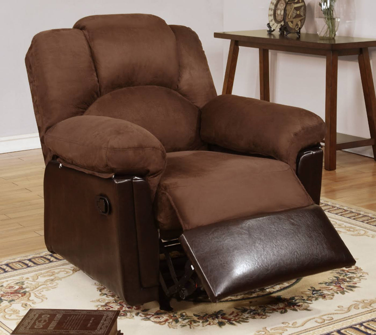 Chocolate Glider Recliner D9235