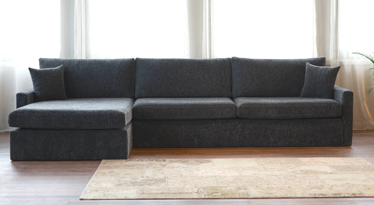 Charcoal L-Shaped Sectional Sofa Set H8233