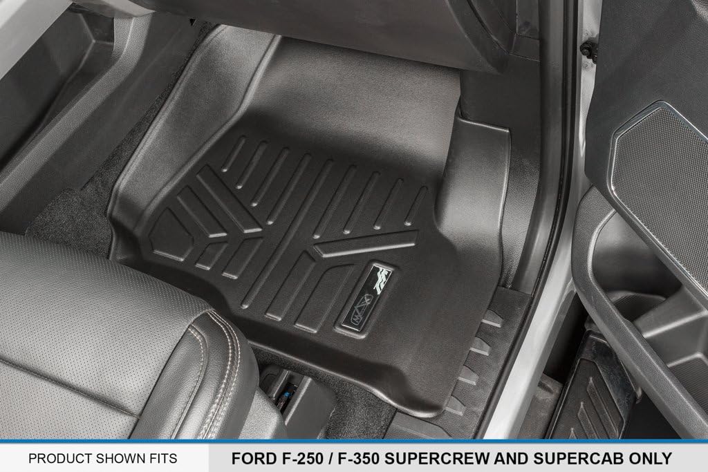 Black 2 Row Floor Mats Liner Set C521