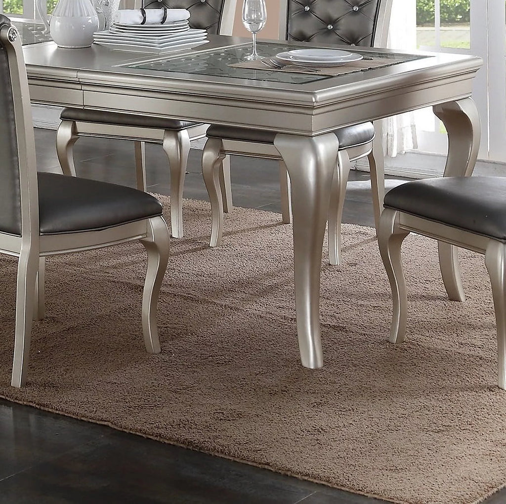 7pc Dining Set Table & 6 Tufted Cushion Chairs E8316