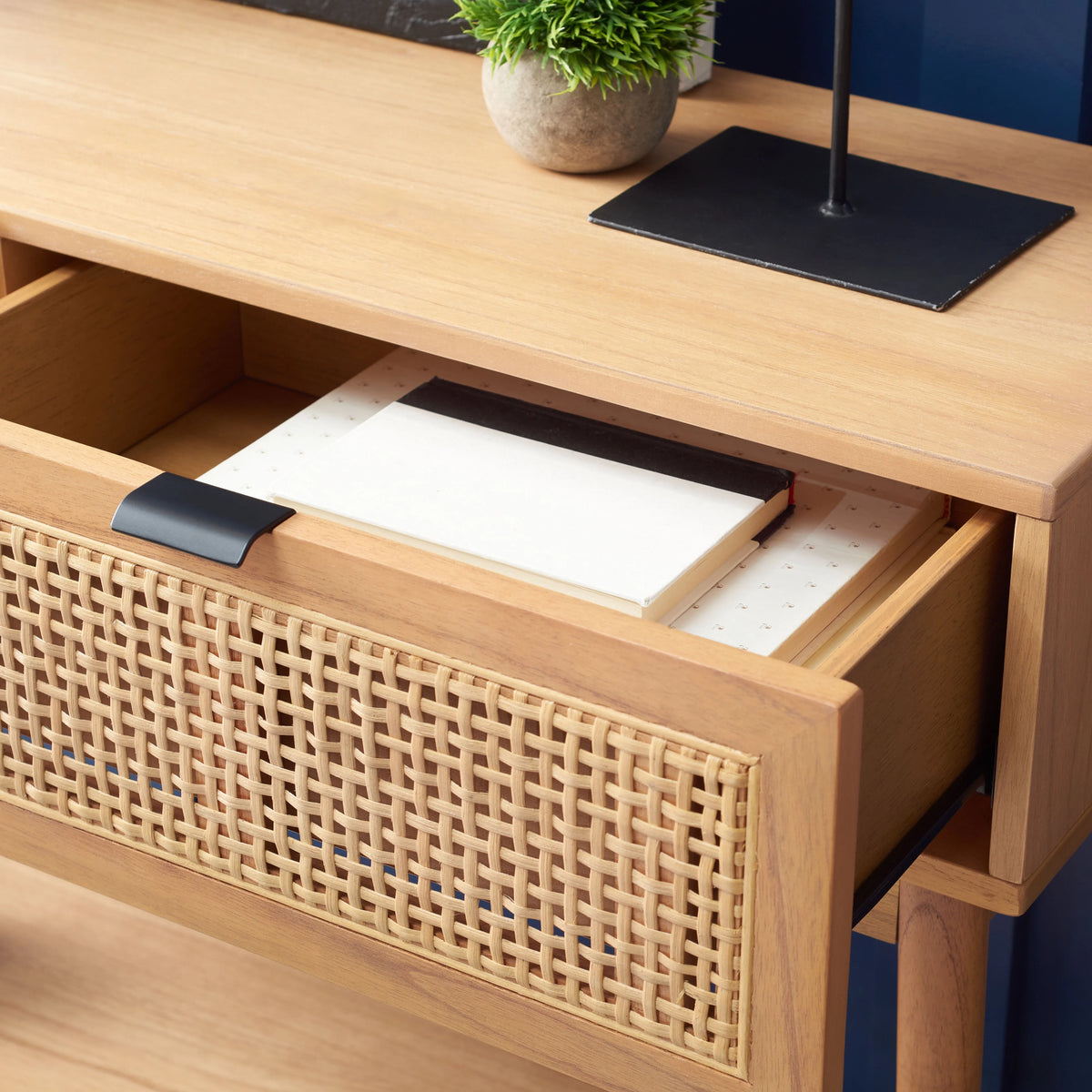 Natural Wood Console Table with Drawer B105898