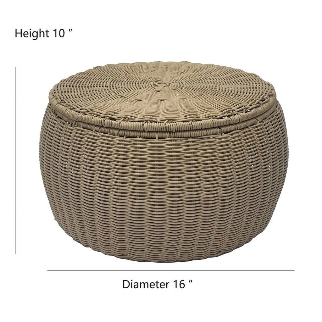 Wicker Rattan Storage Footstool P7551