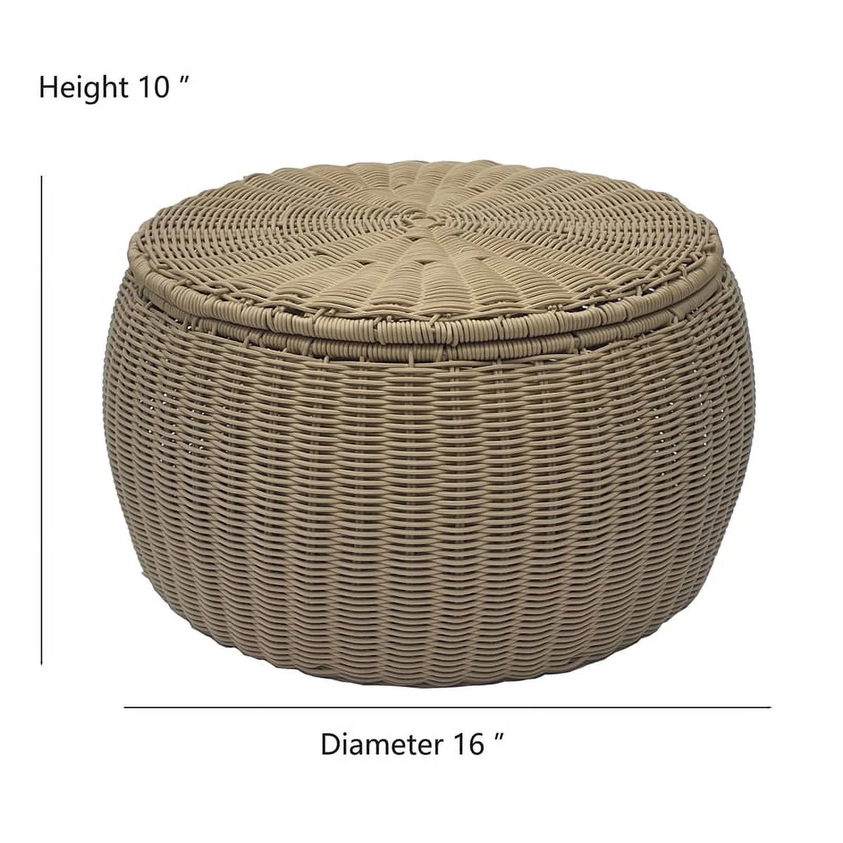 Wicker Rattan Storage Footstool P7551