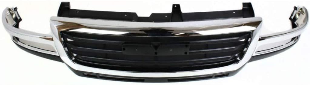 Chrome Shell Painted Black Insert Grille Assembly for 2007 GMC Sierra 2500 HD 3500 Classic X6737