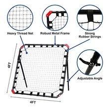 Black Portable Soccer Rebounder Net with Carry Bag A69506