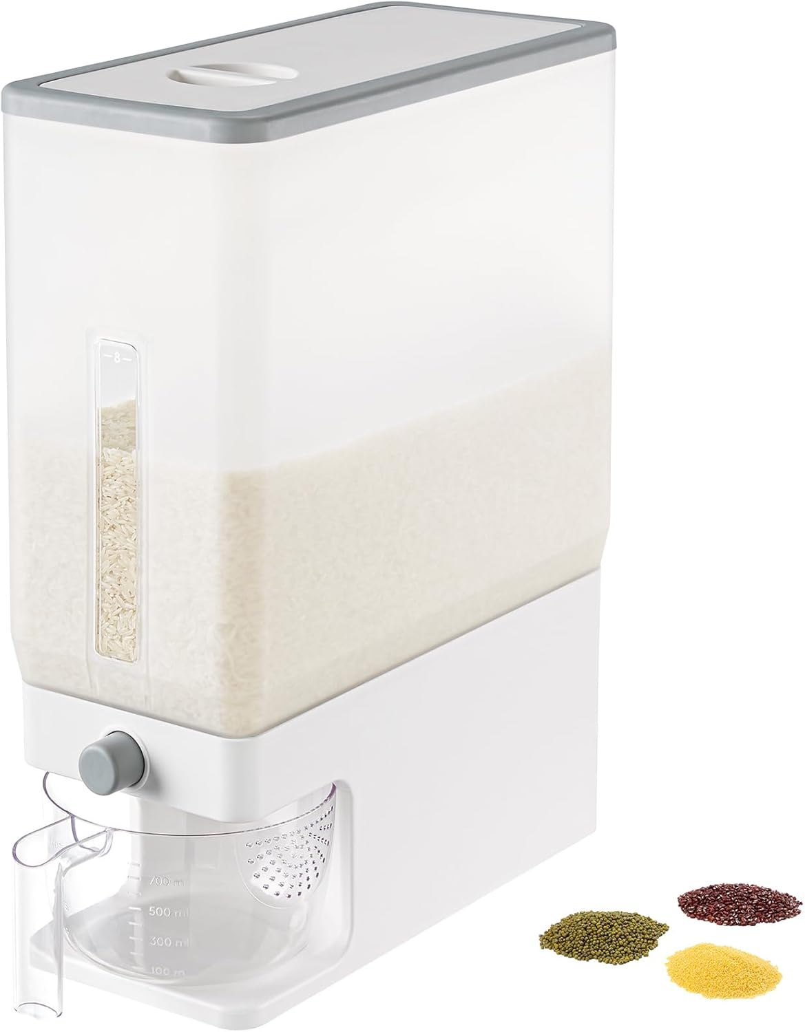 Rice Dispenser 25 Lbs (11.3kg) Rice Storage Container W334519