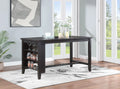 Counter Height Dining Table with Storage Shelves Dark Grey T228