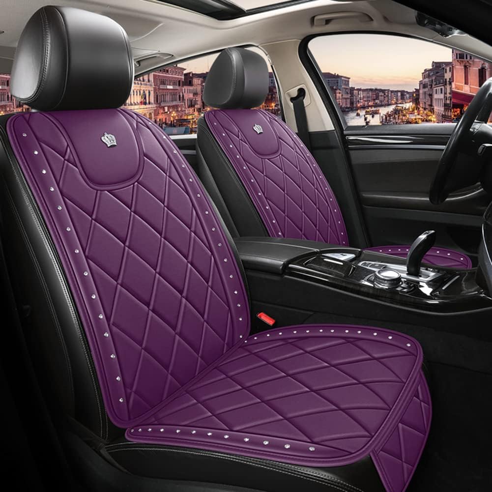 1 Pair PU Rhinestone Car Seat Covers W887118