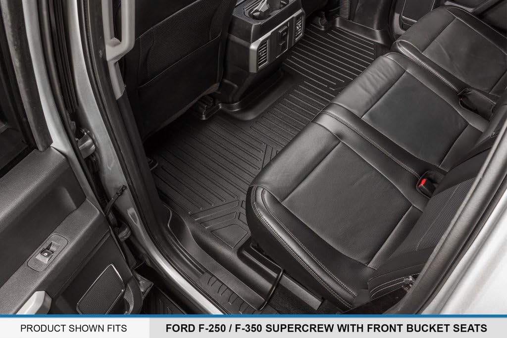 Black 2 Row Floor Mats Liner Set C521