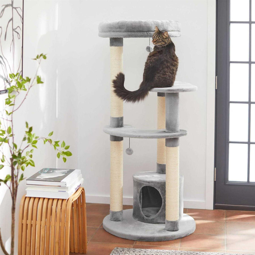59.5-in Faux Fur Cat Tree Condo Y86698