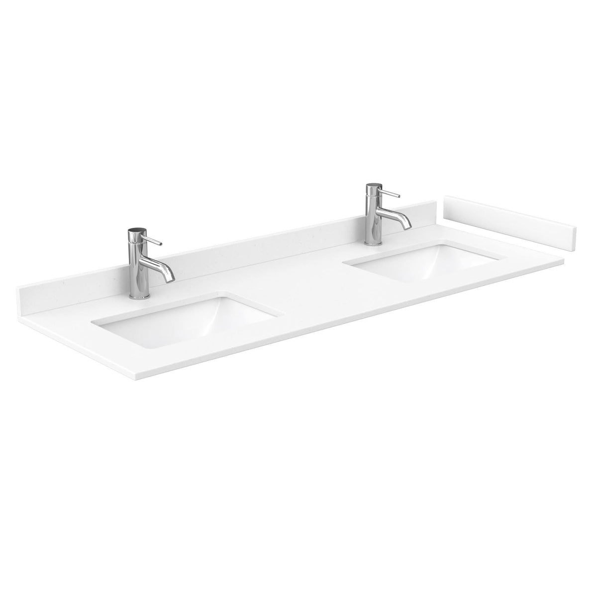 60 inch x 22 inch White Cultured Marble Double Countertop G1556