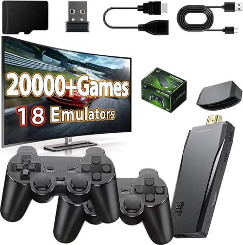Wireless Retro Game Console Stick with 20000+ Games, 4K HDMI, 2 Controllers M41717