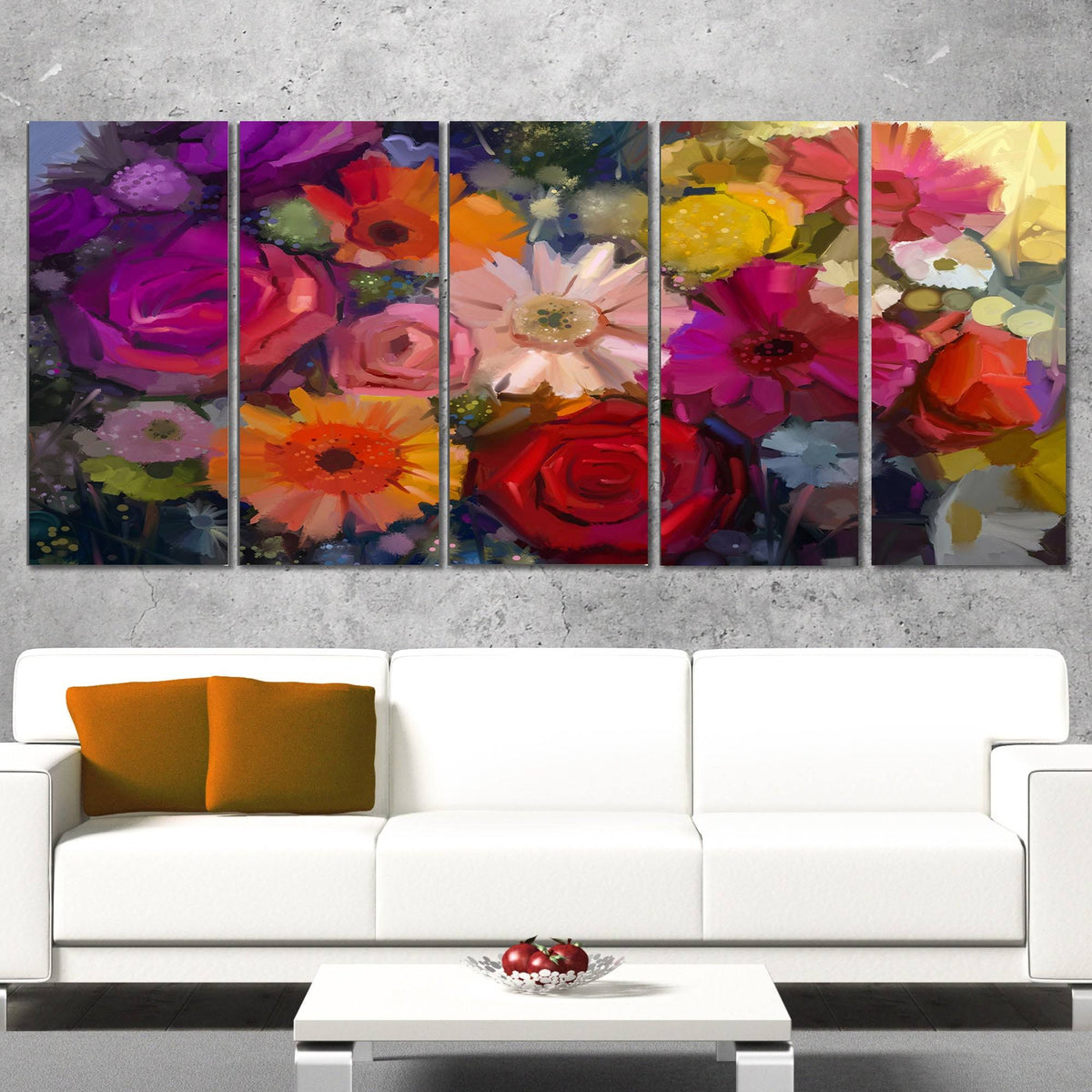 Purple Floral Canvas Artwork Print 60 in. Wide x 28 in. High C321649