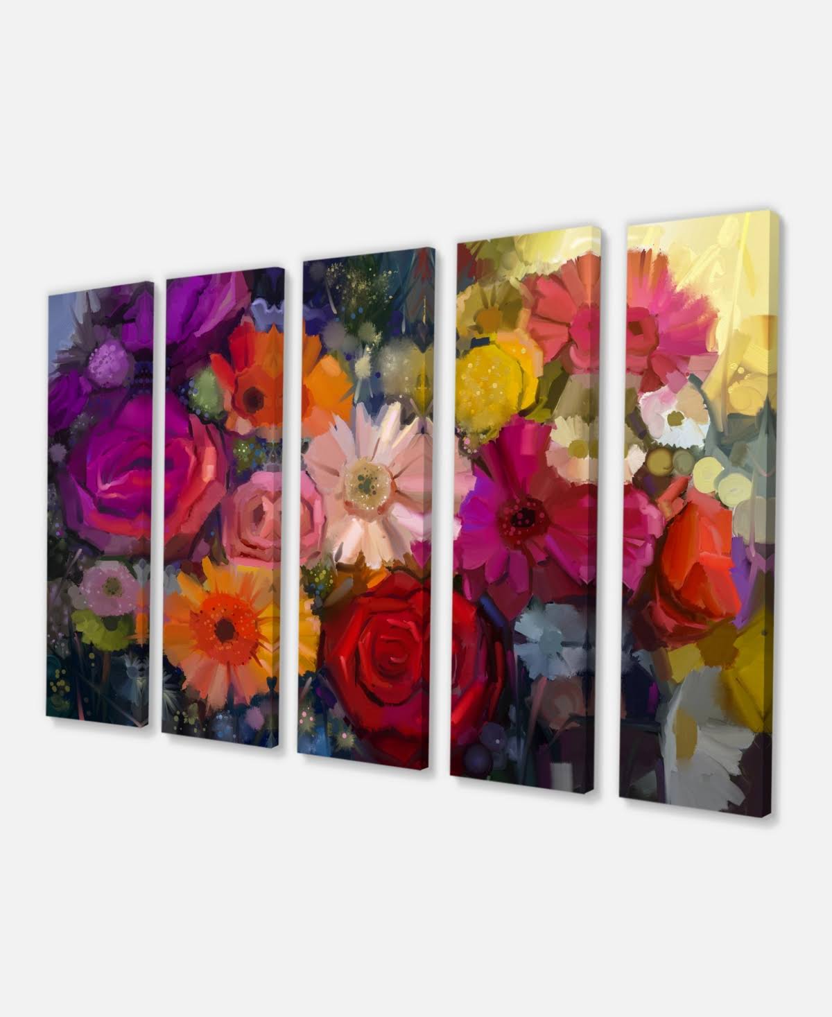 Purple Floral Canvas Artwork Print 60 in. Wide x 28 in. High C321649