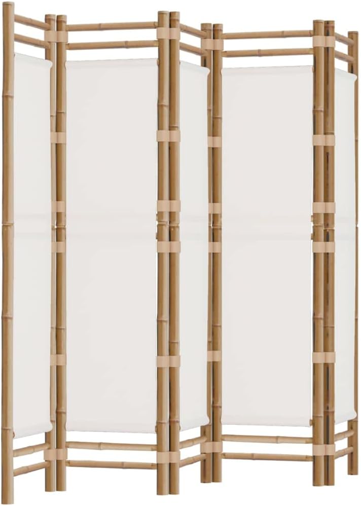 78.7" Bamboo and Canvas Folding Room Divider S721