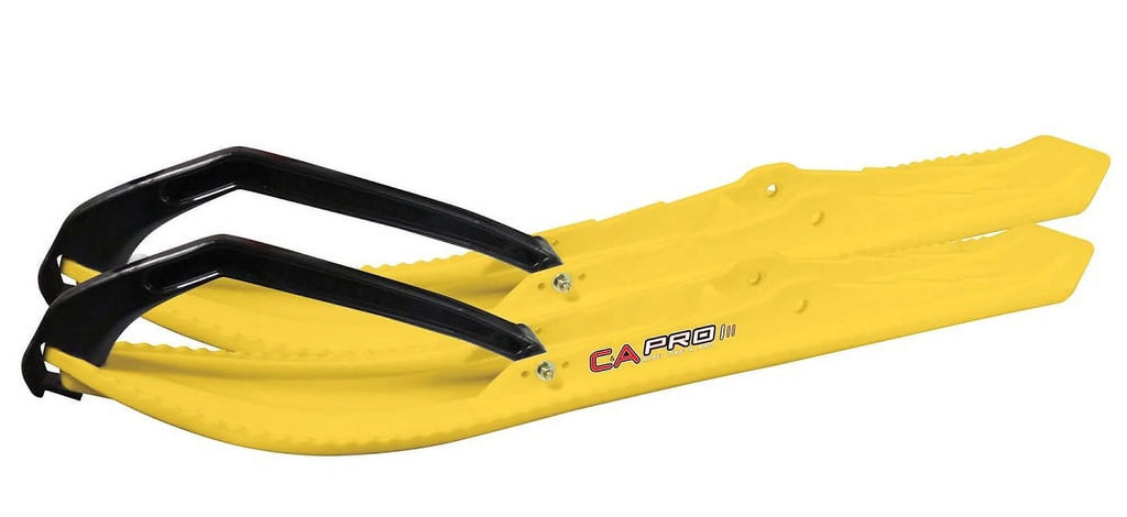 Yellow Snowmobile Skis with 8" Round Bars Complete Kit B300