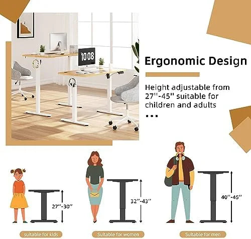 Height Adjustable Electric Standing Desk with Memory Controller 48" x 24" Z902