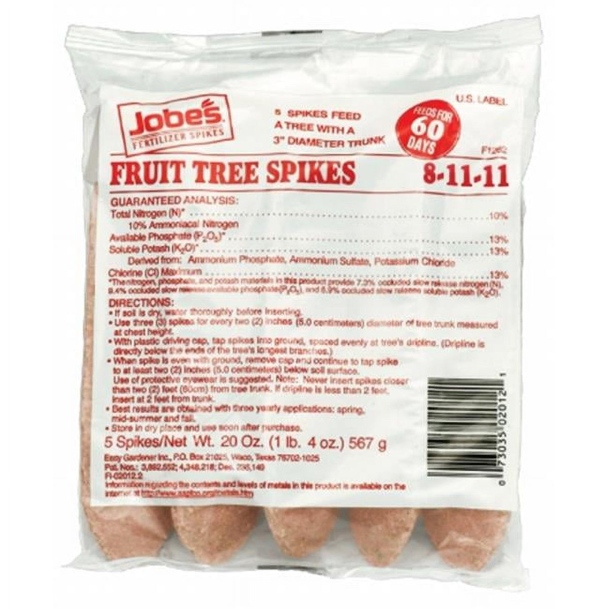 Fruit Tree Fertilizer Spikes, 8-11-11, 5-Pk. Q811