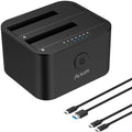 USB C and USB A Two Bay SATA Hard Drive Docking Station O6630