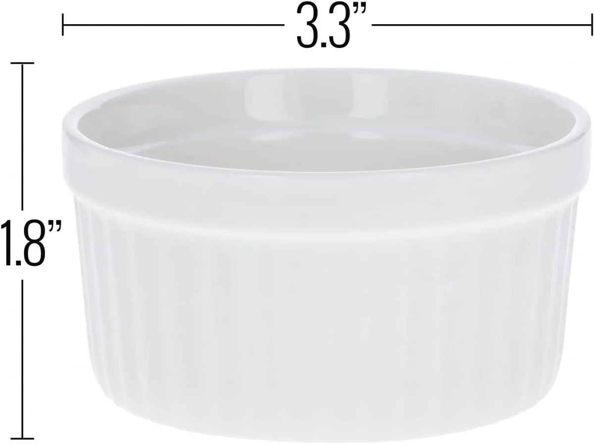 White 4Oz Porcelain Dessert Cups Set Q600337