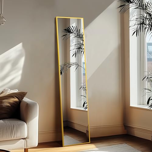 Black Full Length Floor Mirror with Aluminium Frame V1808