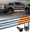 2PCS 70 Inch White Amber LED Strobe Light Strip D699