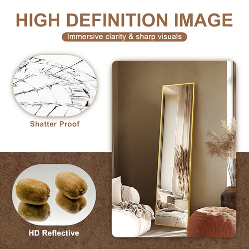 Black Full Length Floor Mirror with Aluminium Frame V1808