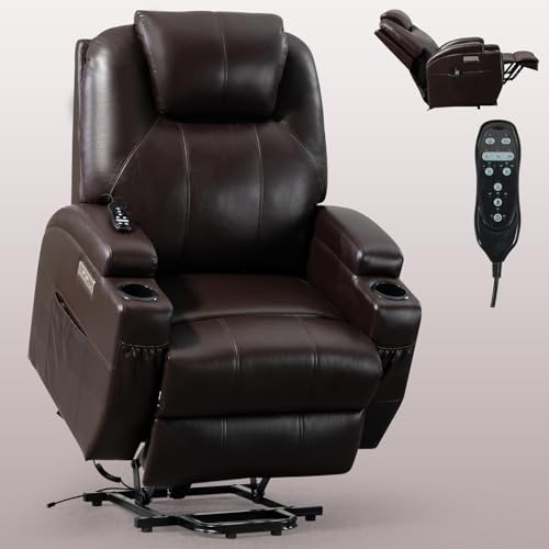 Black Power Lift Recliner Chair with Heat and Massage E501