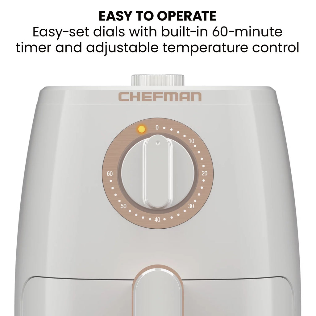 2 Qt White Air Fryer with Timer and Temperature Control L8858