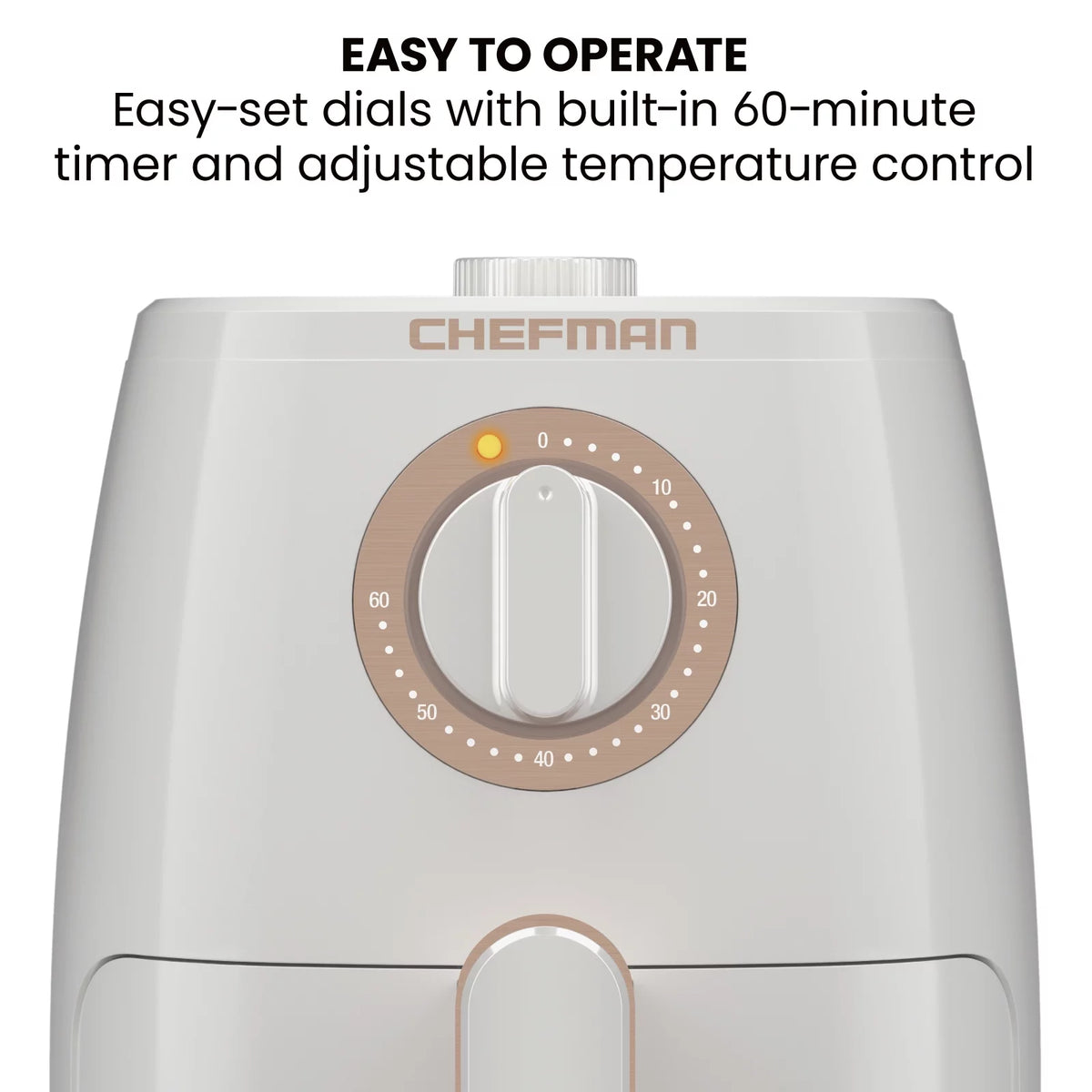 2 Qt White Air Fryer with Timer and Temperature Control L8858