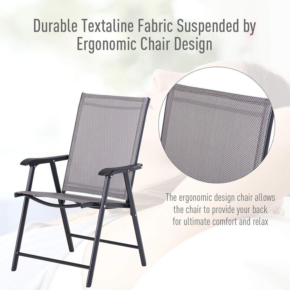 Folding Outdoor Patio Chairs Set of 4 R909