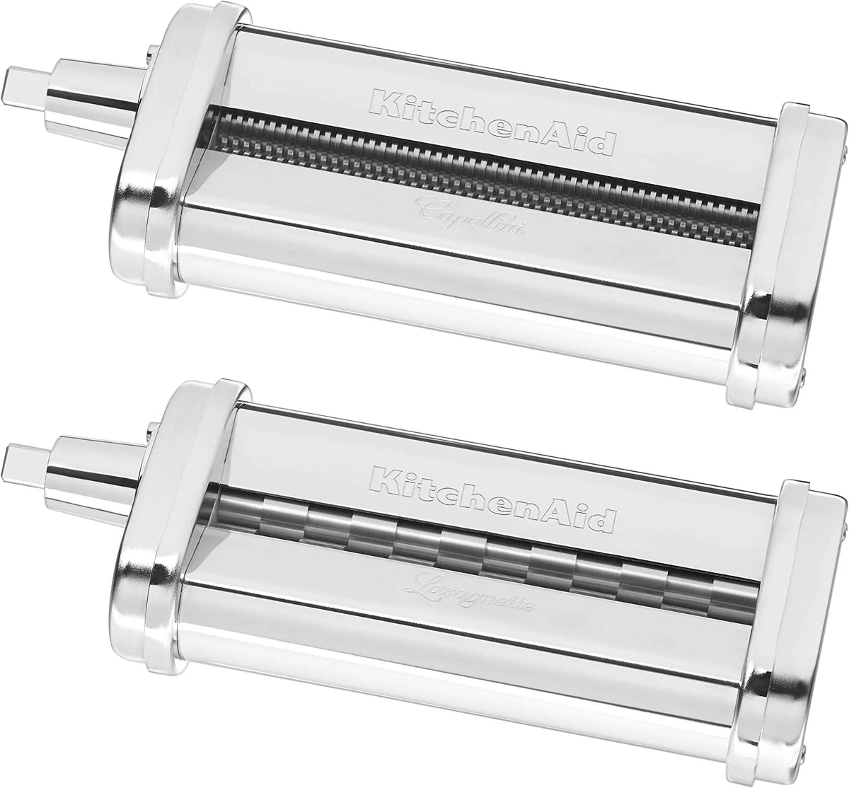 White Pasta Press Attachment with 6 Interchangeable Pasta Plates E339