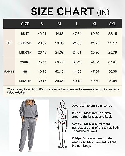 2 Piece Long Sleeve Half Zip Sweatshirt Sweatpants Lounge Set W865914