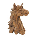 Natural Wood Horse Head - Black K44978