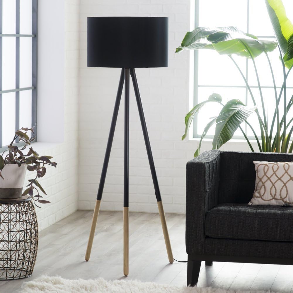 Black Painted Metal Floor Lamp W63923