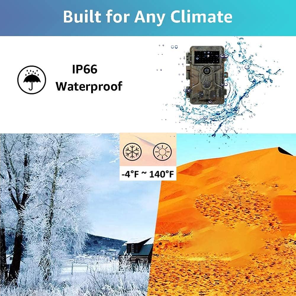 32mp 1296p Trail Camera with Night Vision Motion Activated IP66 Waterproof N8907